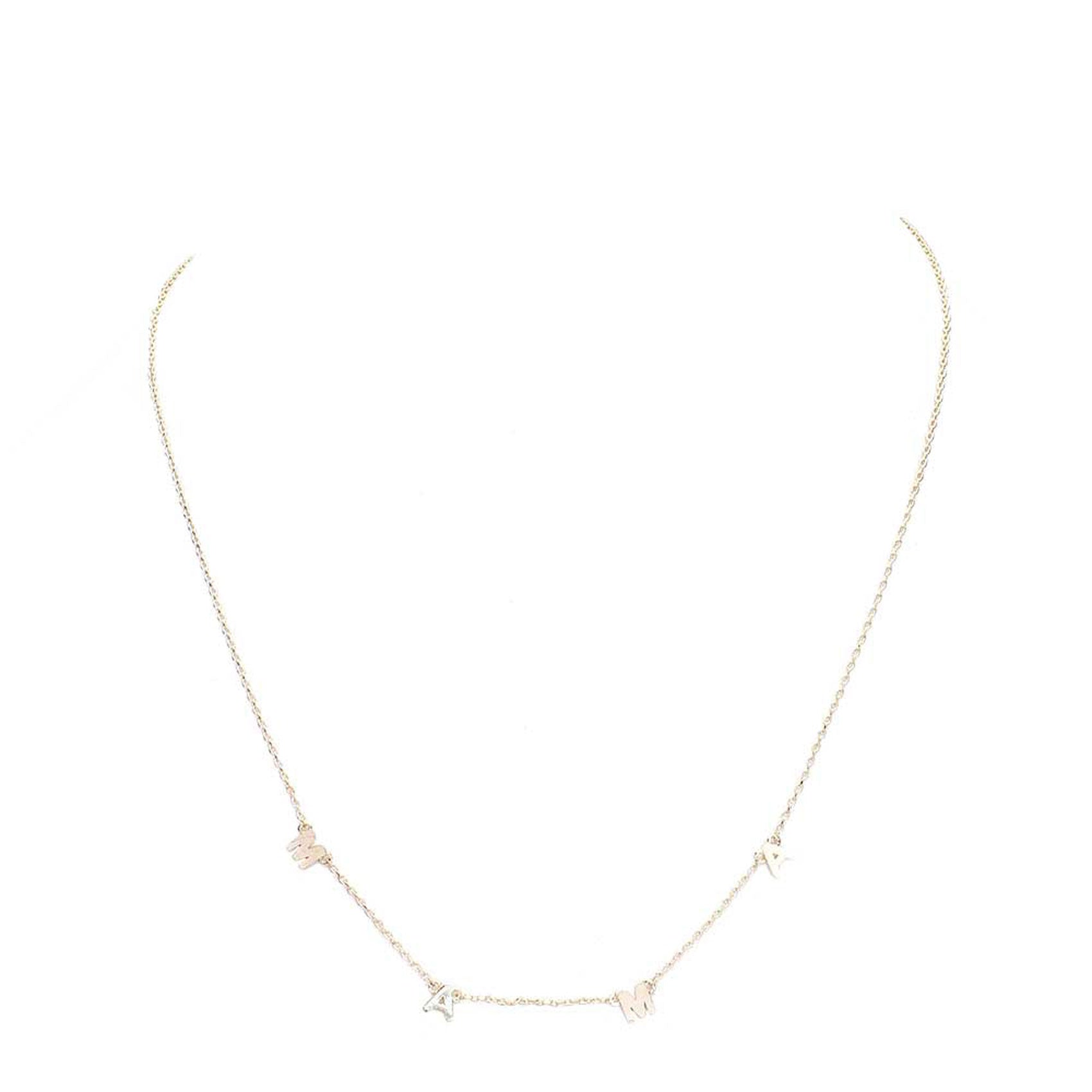 Brass Metal MAMA Pendant Necklace