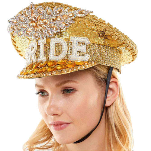 BRIDE Message Accented Sequin Bling Hat