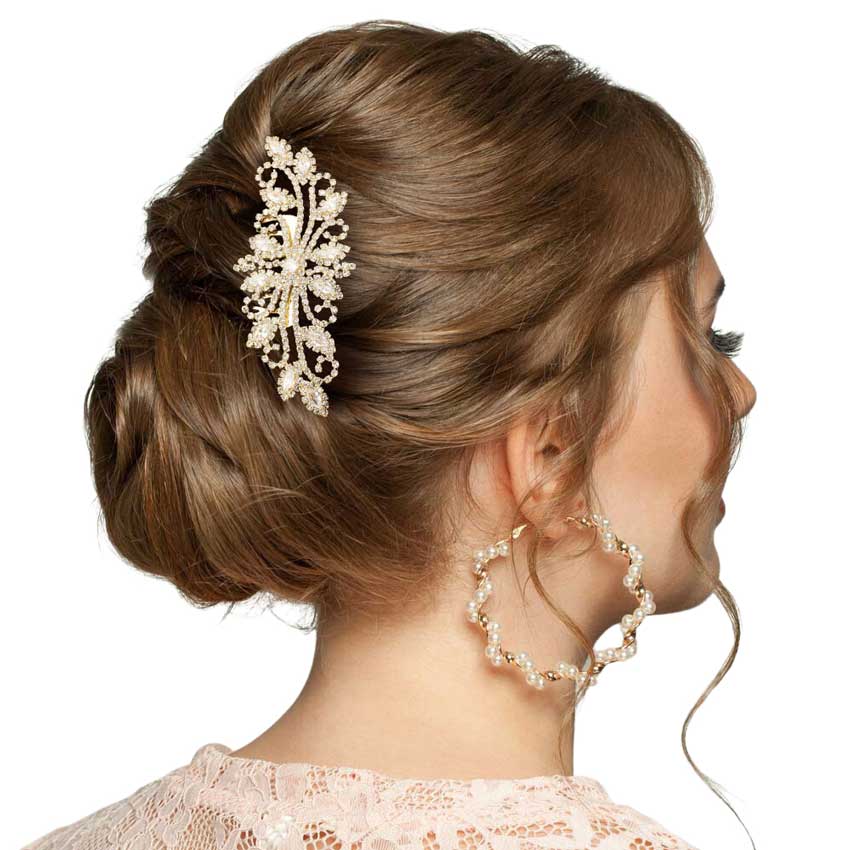CZ Marquise Accented Hair Comb