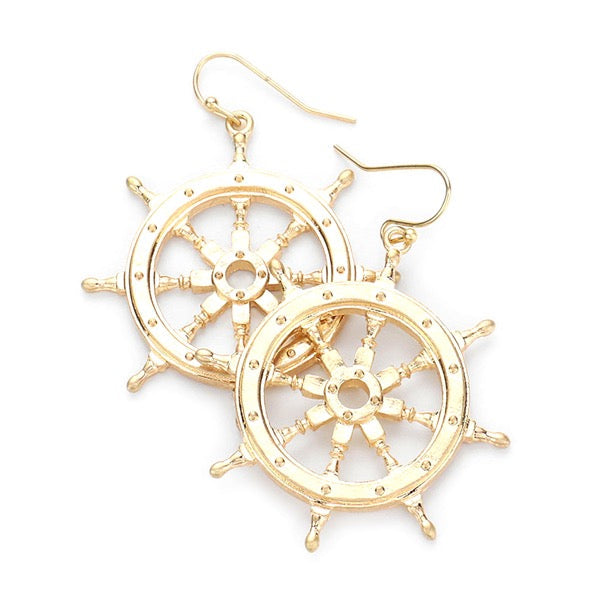 Metal Ship Heel Detailed Earrings Ship Heel Earrings