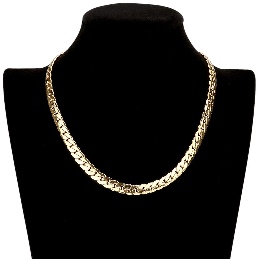 16 INCH, 8mm Stainless Steel Metal Chain Necklace