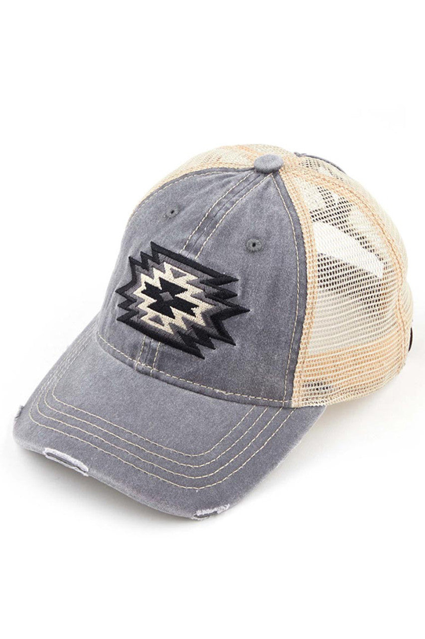 C.C Aztec Patch Mesh Pony Cap