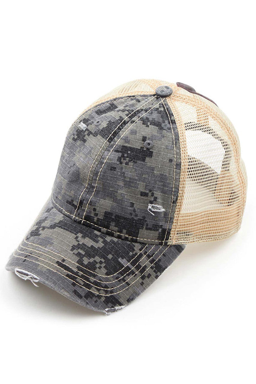 C.C DIGITAL CAMO MESH PONYCAP
