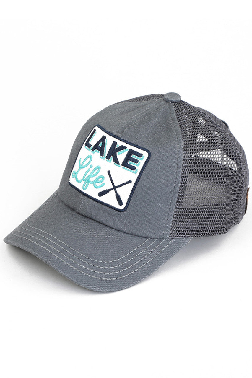 C.C LAKE LIFE Patch Criss-Cross Pony Cap