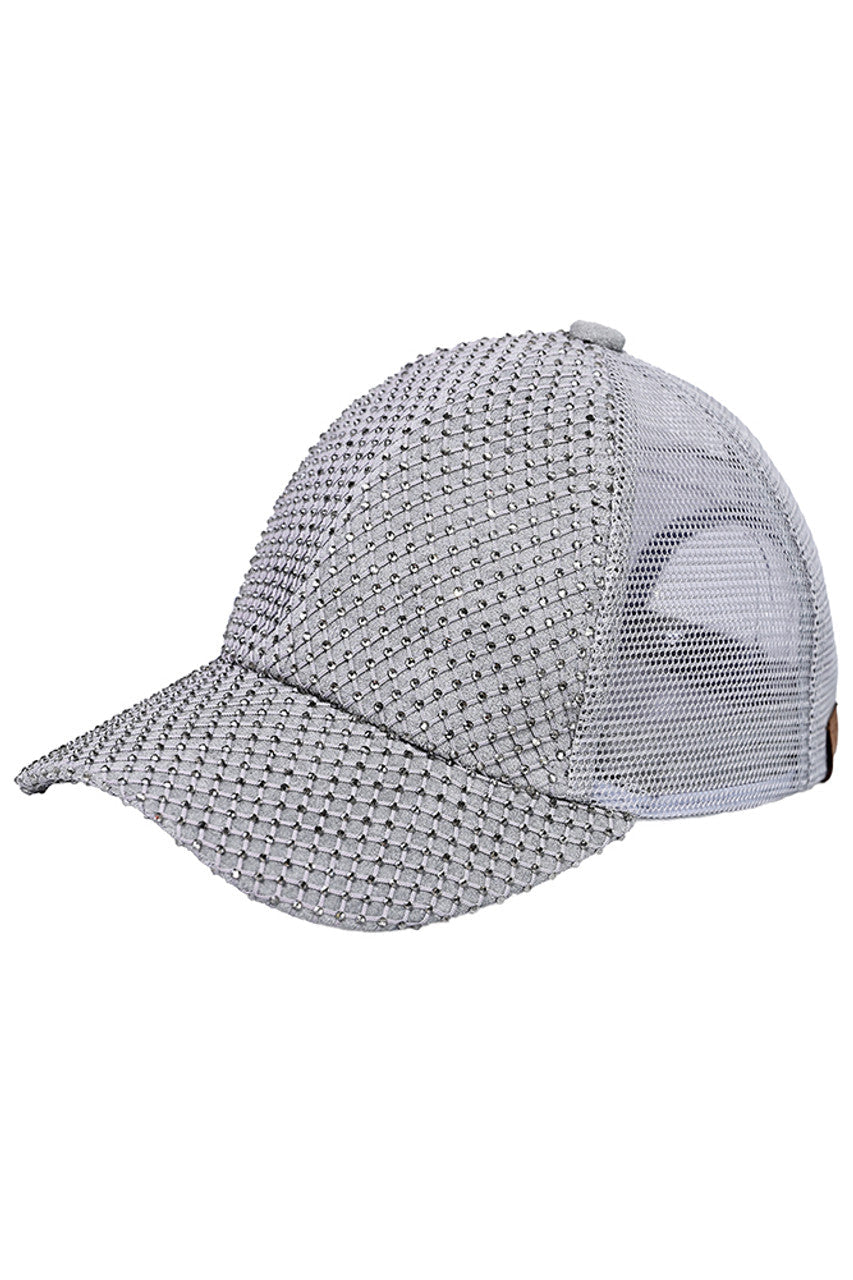 C.C Rhinestone Net Baseball Cap