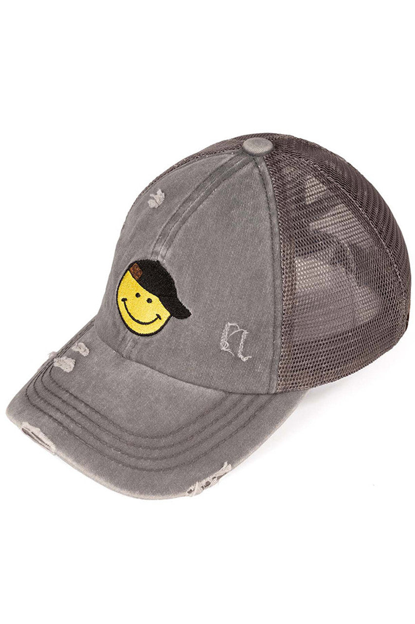C.C SMILE CRISS-CROSS PONY CAP
