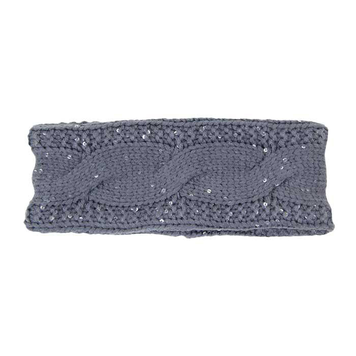 Twisted Tiny Sequin Soft Knit Headband