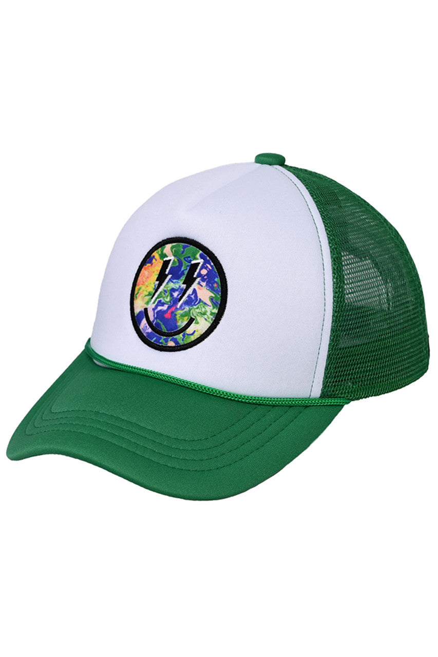 C.C Lightning Bolt Eyes Smiley Face Trucker Cap