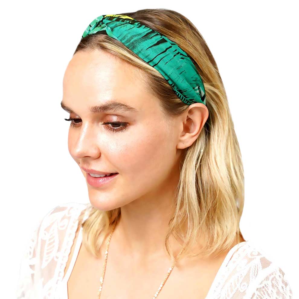 Tropical Leaf Twisted Headband