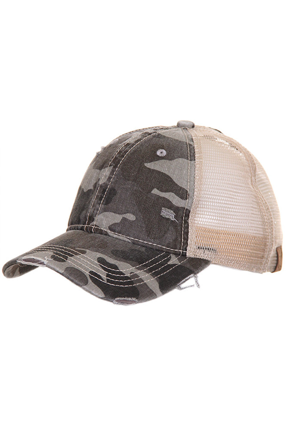 C.C Camouflage Vintage Style Pony Cap