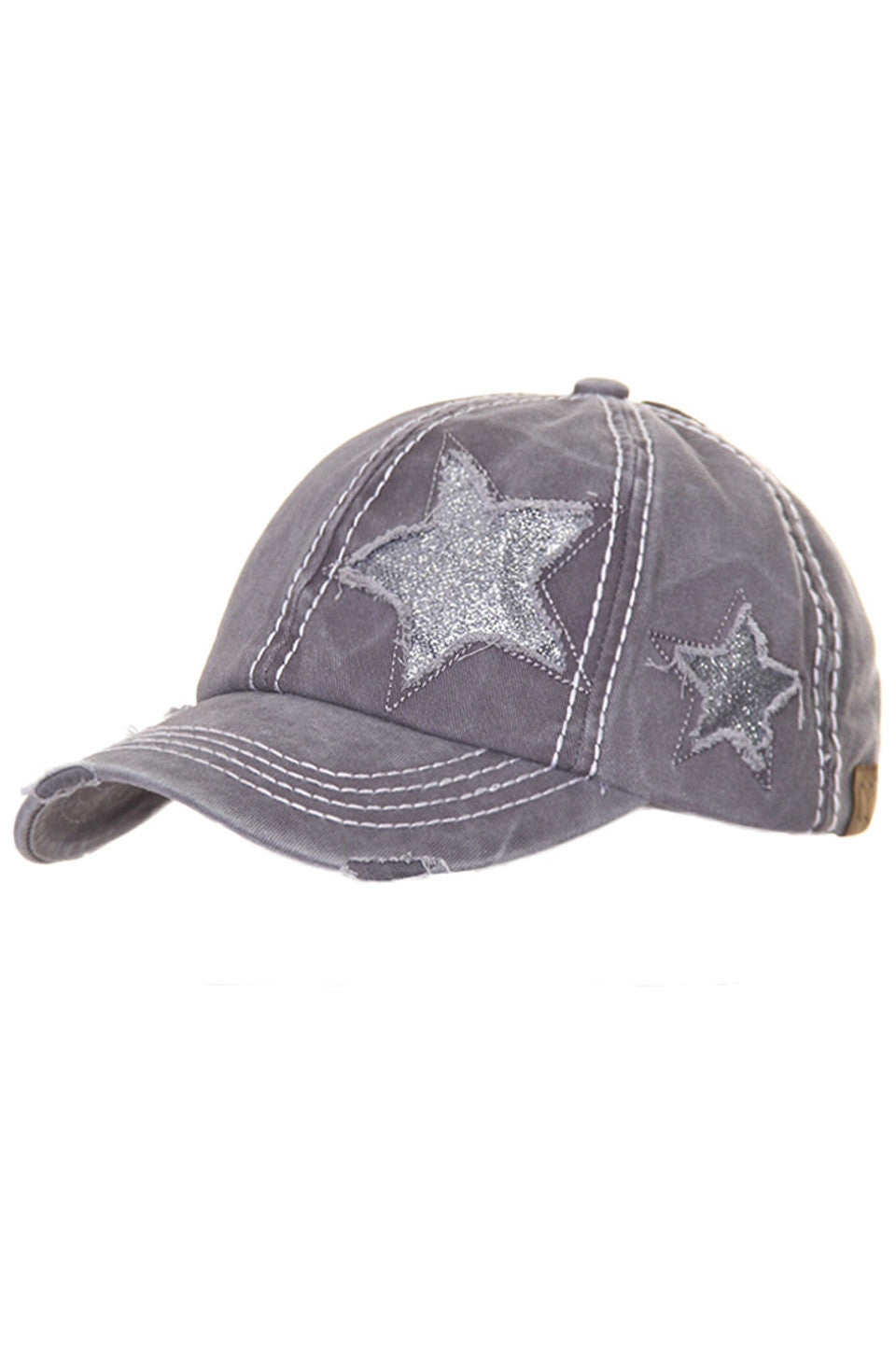 C.C GLITTER STAR BASEBALL PONYCAP
