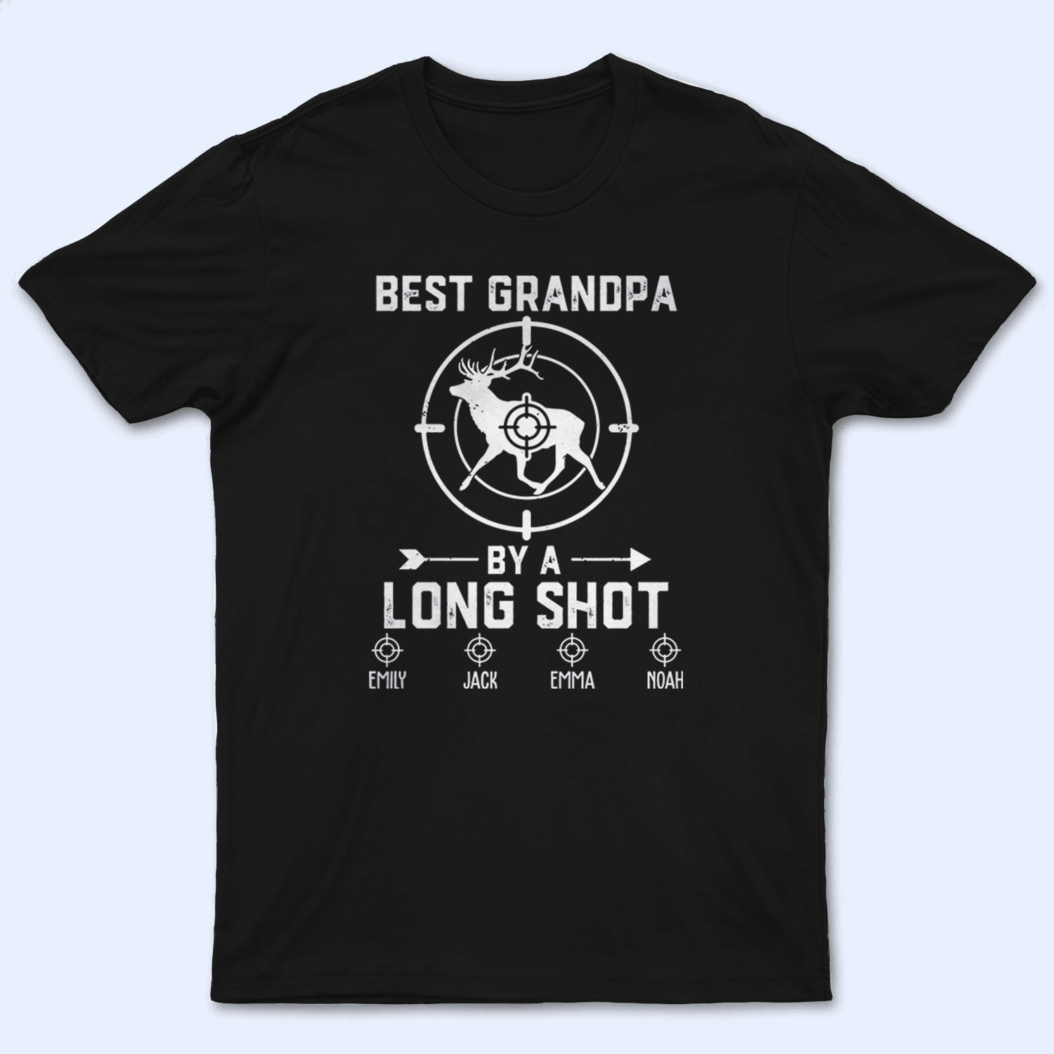 Best Grandpa By A Long Shot Hunting Gift - Family Personalized Unisex Tshirt, Hoodie, Sweatshirt - Custom Father's Day, Birthday Gift For Dad, Grandpa