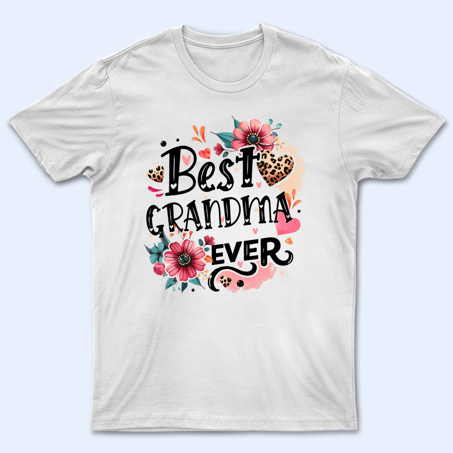 Best Grandma Ever Retro Boho - Personalized Custom T Shirt - Gift for Grandma/Nana/Mimi, Mom, Wife, Grandparent