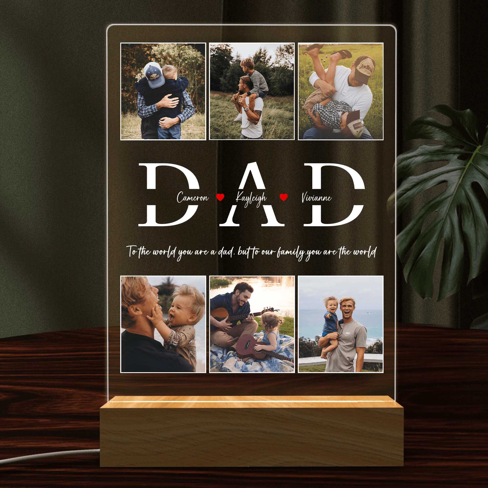 Best Dad Ever - Custom Photo DAD LED Night Light - Personalized Father's Day Gift for Dad, Papa, Grandpa, Daddy, Dada