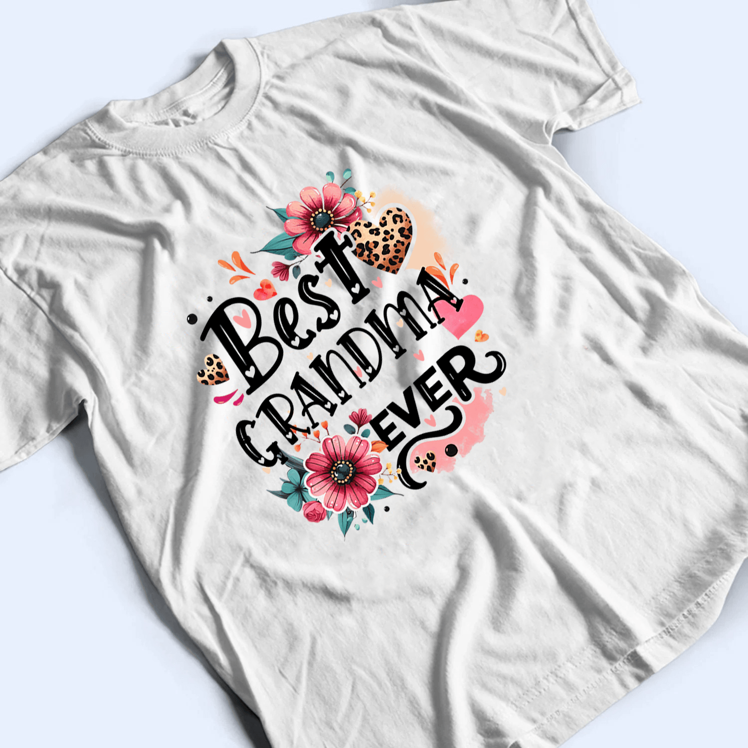 Best Grandma Ever Retro Boho - Personalized Custom T Shirt - Gift for Grandma/Nana/Mimi, Mom, Wife, Grandparent
