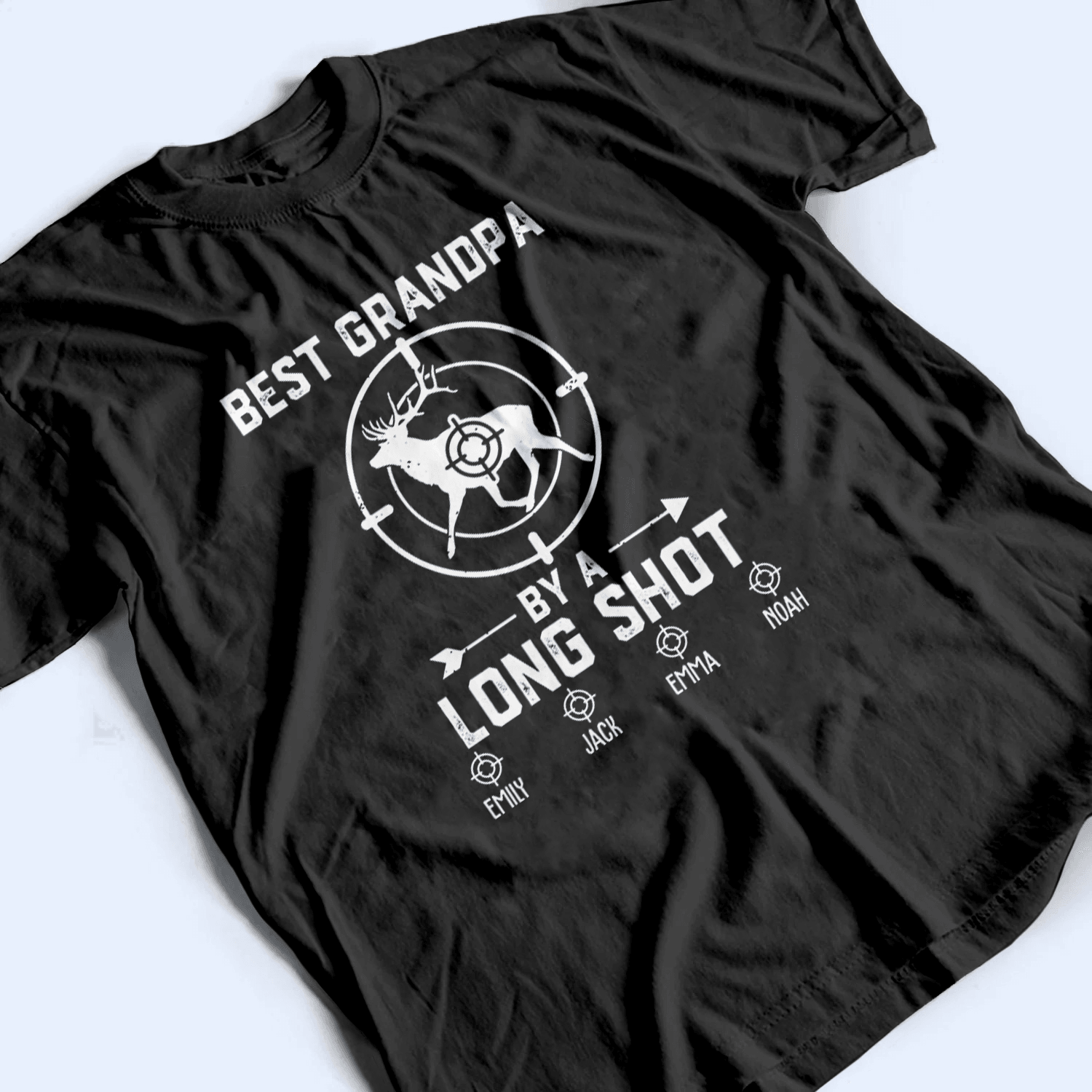 Best Grandpa By A Long Shot Hunting Gift - Family Personalized Unisex Tshirt, Hoodie, Sweatshirt - Custom Father's Day, Birthday Gift For Dad, Grandpa