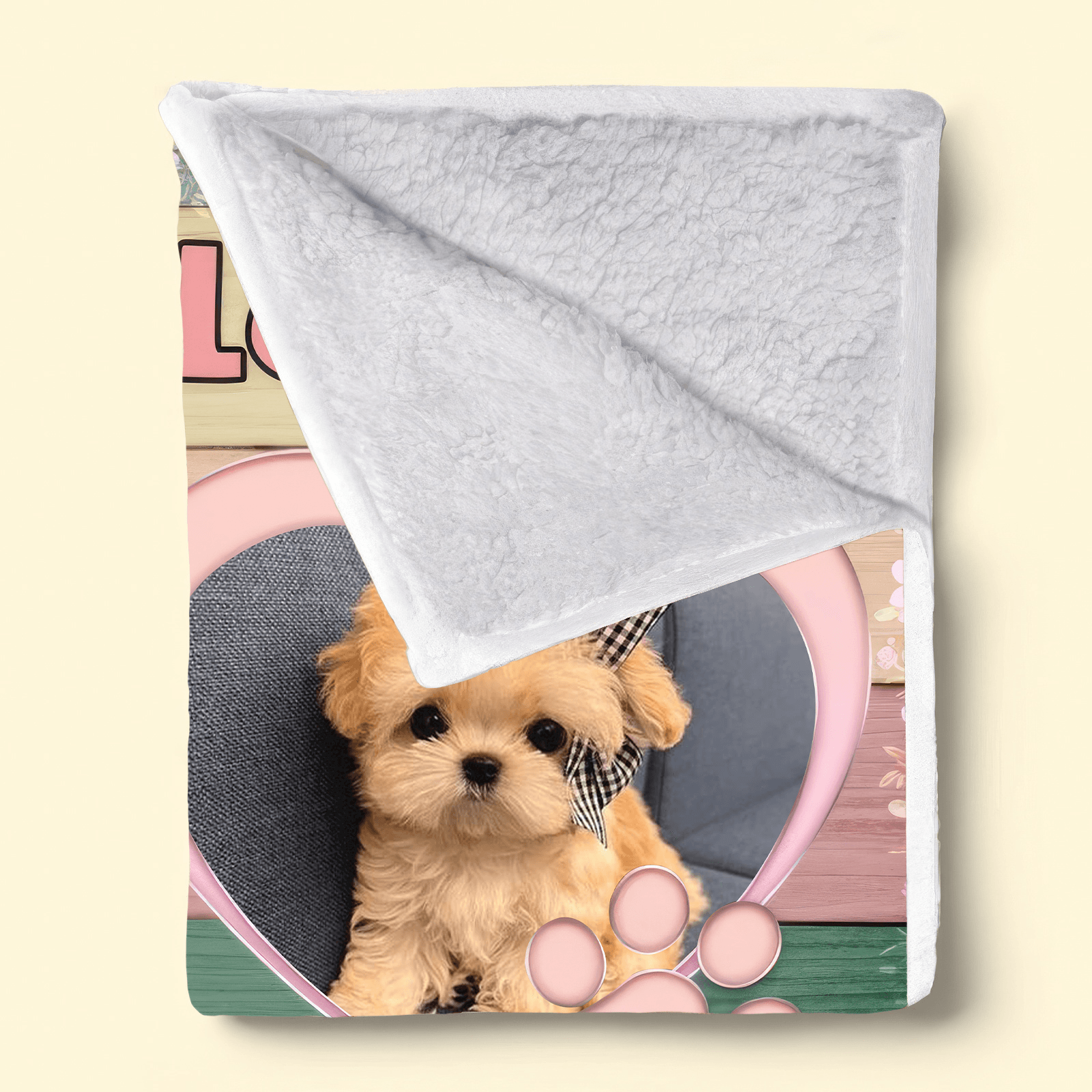 Custom Photo No Longer By Our Side But Forever In Our Hearts | Personalized Sympathy Gift for Pet Lovers, Dog Mom, Dog Dad, Cat Mom, Cat Dad | Blanket