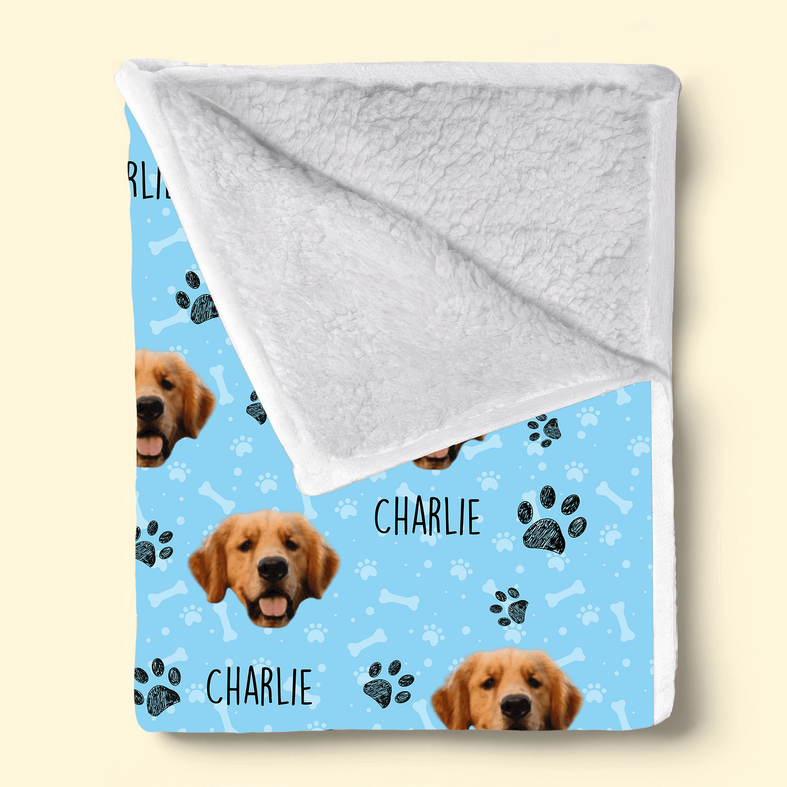 Custom Photo Colorful Upload Pet Image | Personalized Gift for Dog/Cat Lovers, Pet Lovers, Dog Mom, Cat Mom, Dog Dad, Cat Dad | Blanket