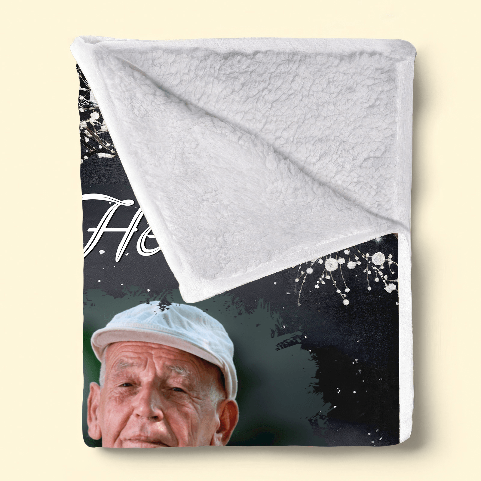 Custom Photo A Hug From Heaven | Memorial Sympathy Personalized Gift for Family Members, Grandma, Grandpa, Dad, Mom, Daughters, Sons | Blanket