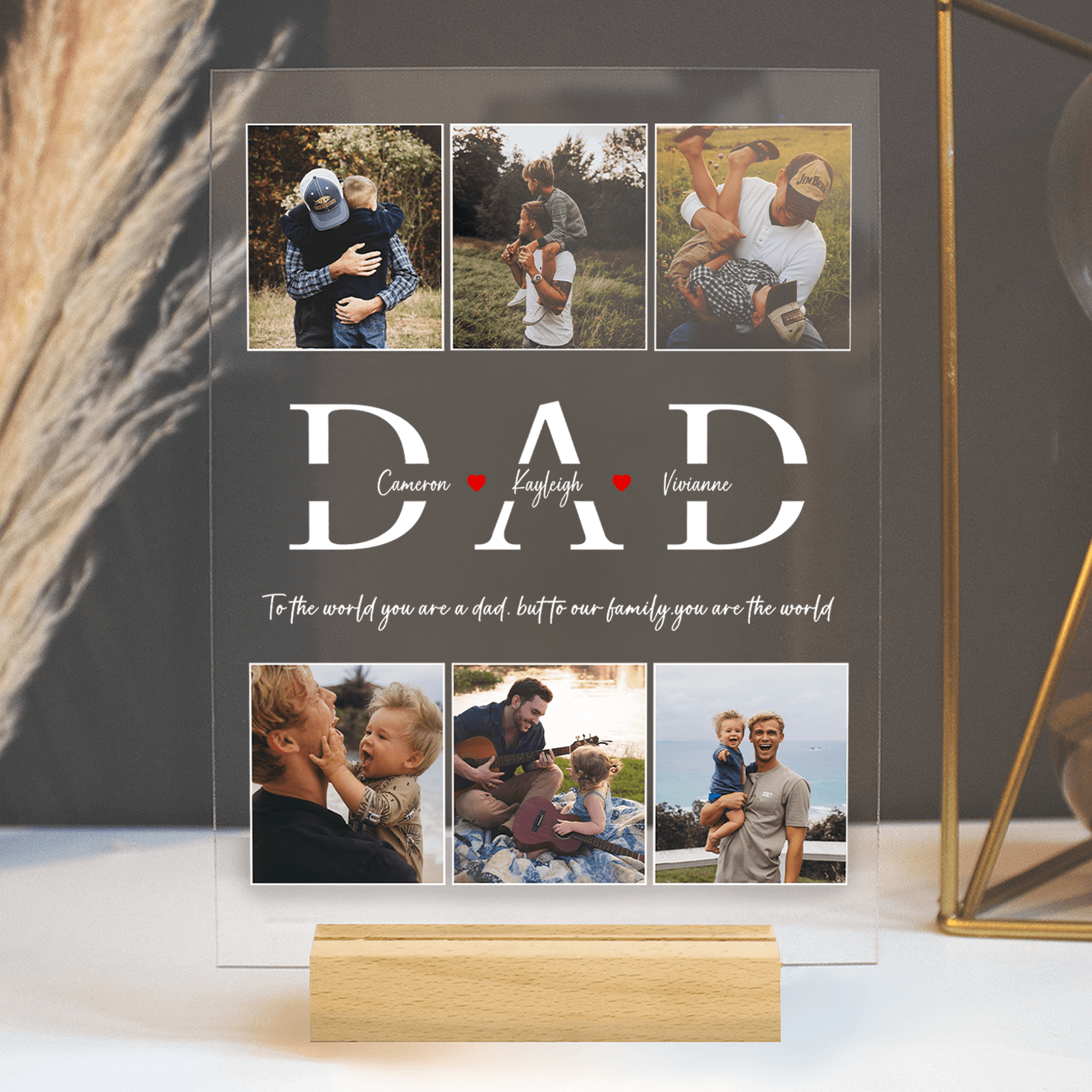 Best Dad Ever - Custom Photo DAD LED Night Light - Personalized Father's Day Gift for Dad, Papa, Grandpa, Daddy, Dada