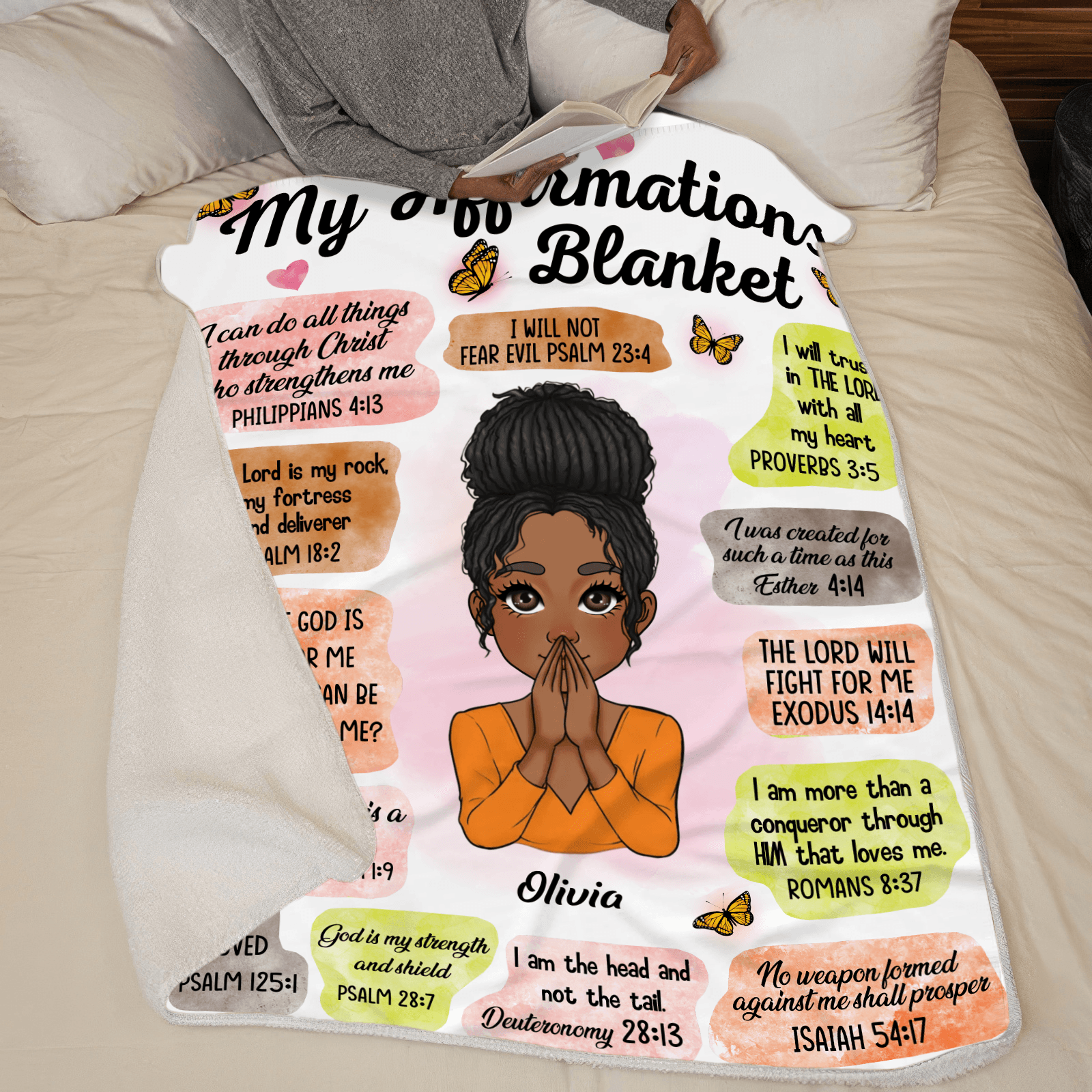 My Affirmations - Custom Blanket for Black Women - Personalized Gift for Girl, Wife, Mom | African American, Black History, Juneteenth