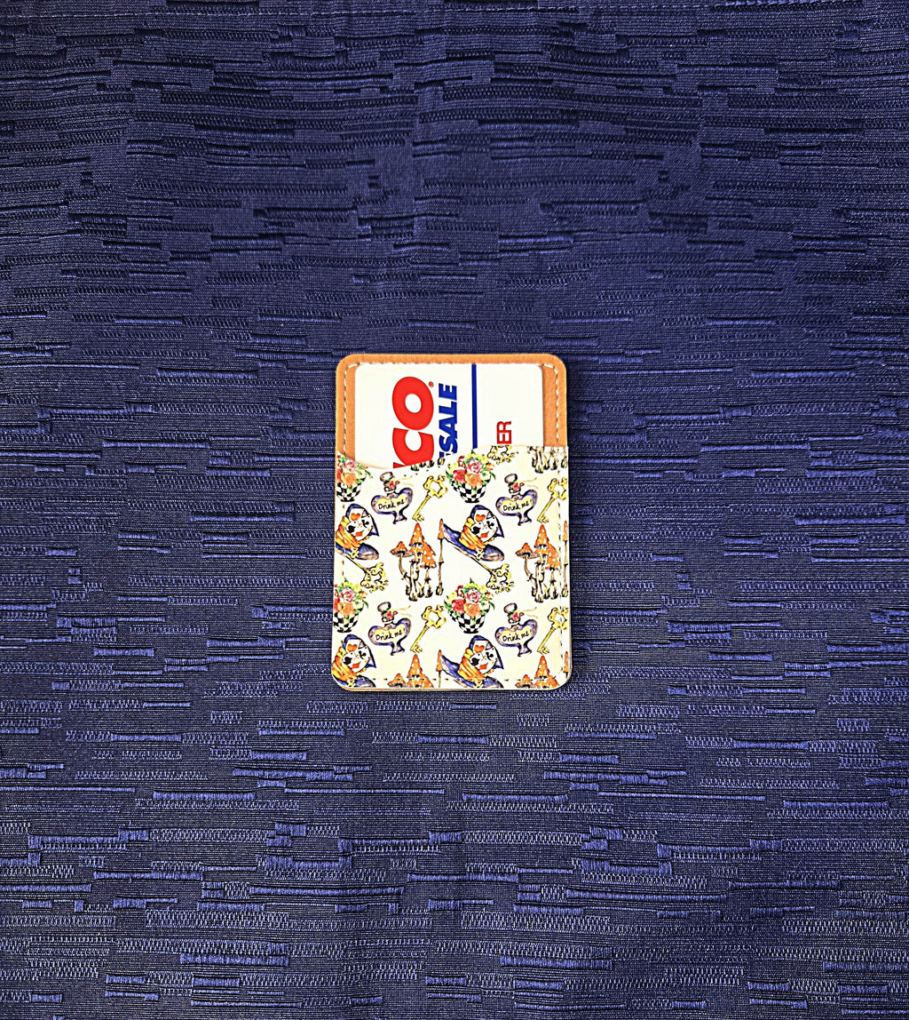 Alice Inspired Adhesive Cell Phone Wallet (Multiple designs available)