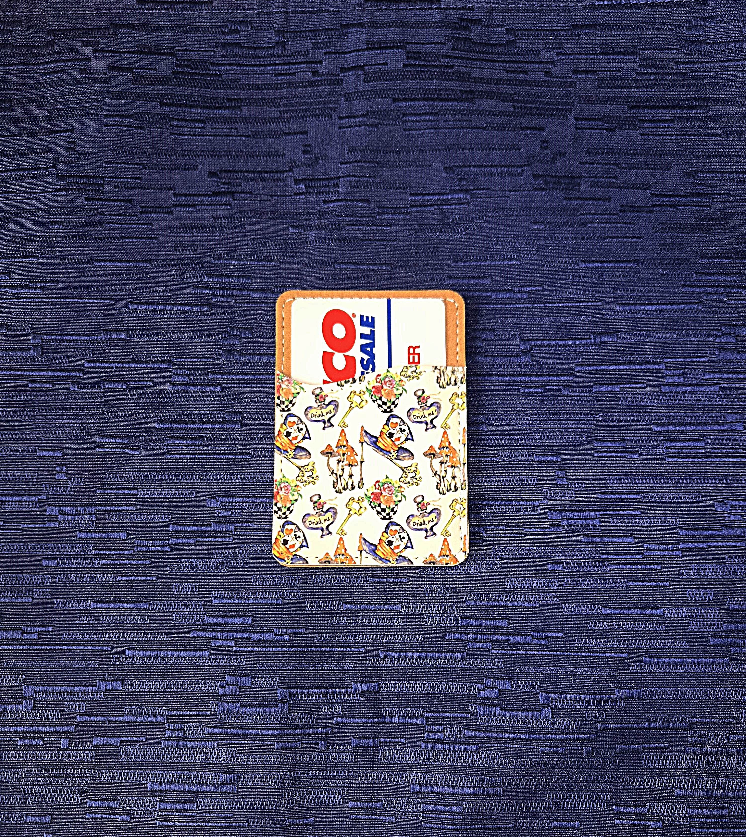 Alice Inspired Adhesive Cell Phone Wallet (Multiple designs available)