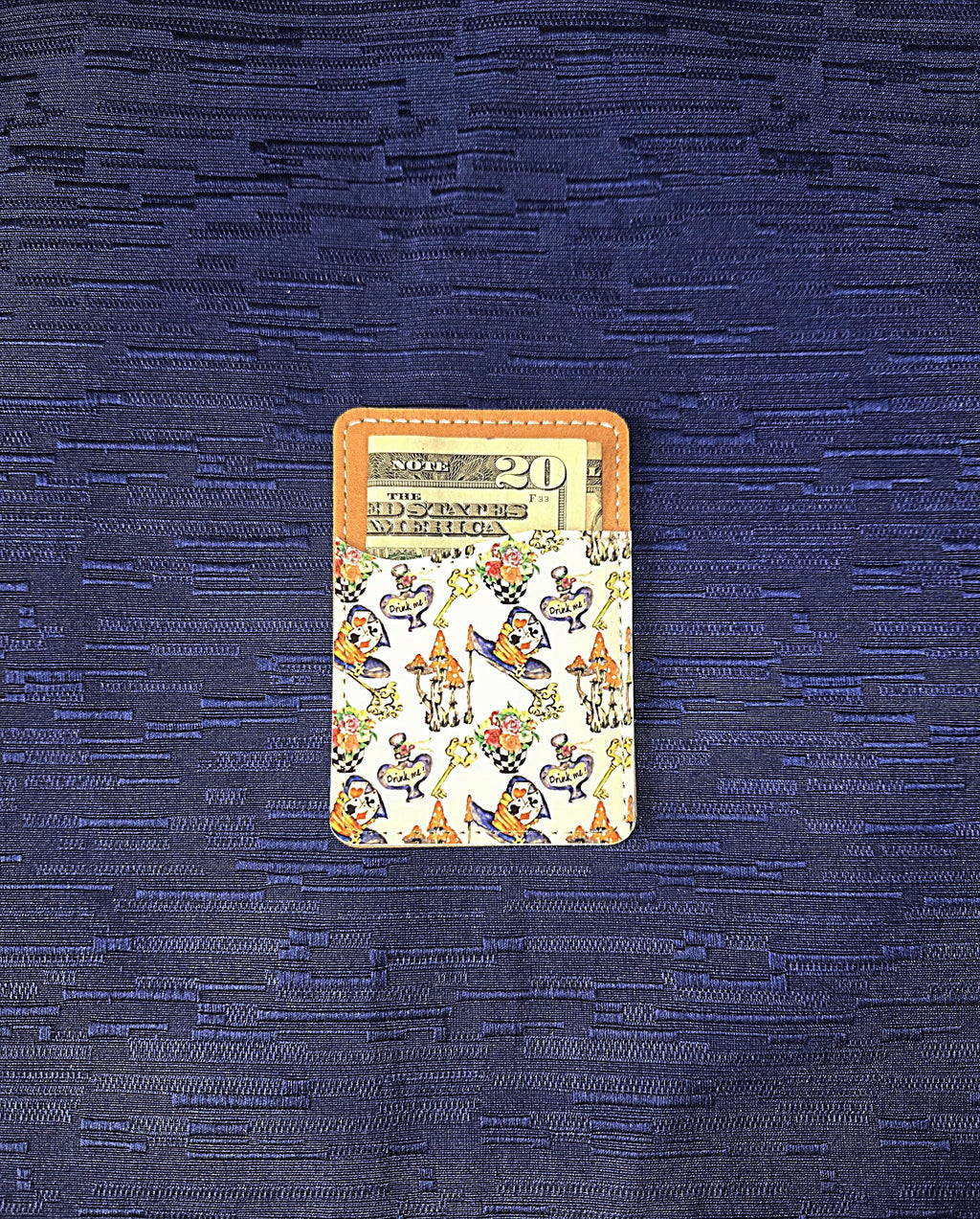 Alice Inspired Adhesive Cell Phone Wallet (Multiple designs available)