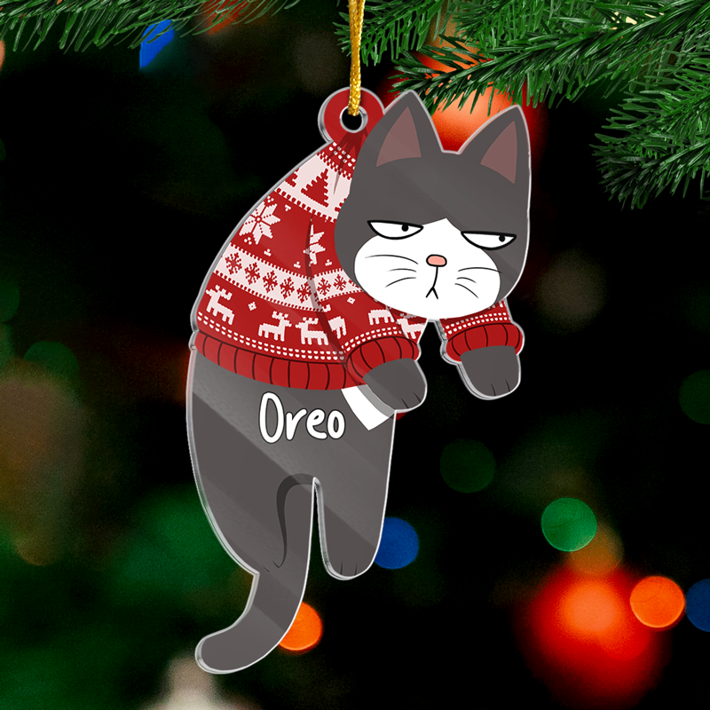 Have Yourself A Very Meowy Christmas Cat Lover - Custom Shaped Acrylic Ornament - Christmas Gift for Cat Lovers, Pet Lovers, Cat Mom, Cat Dad