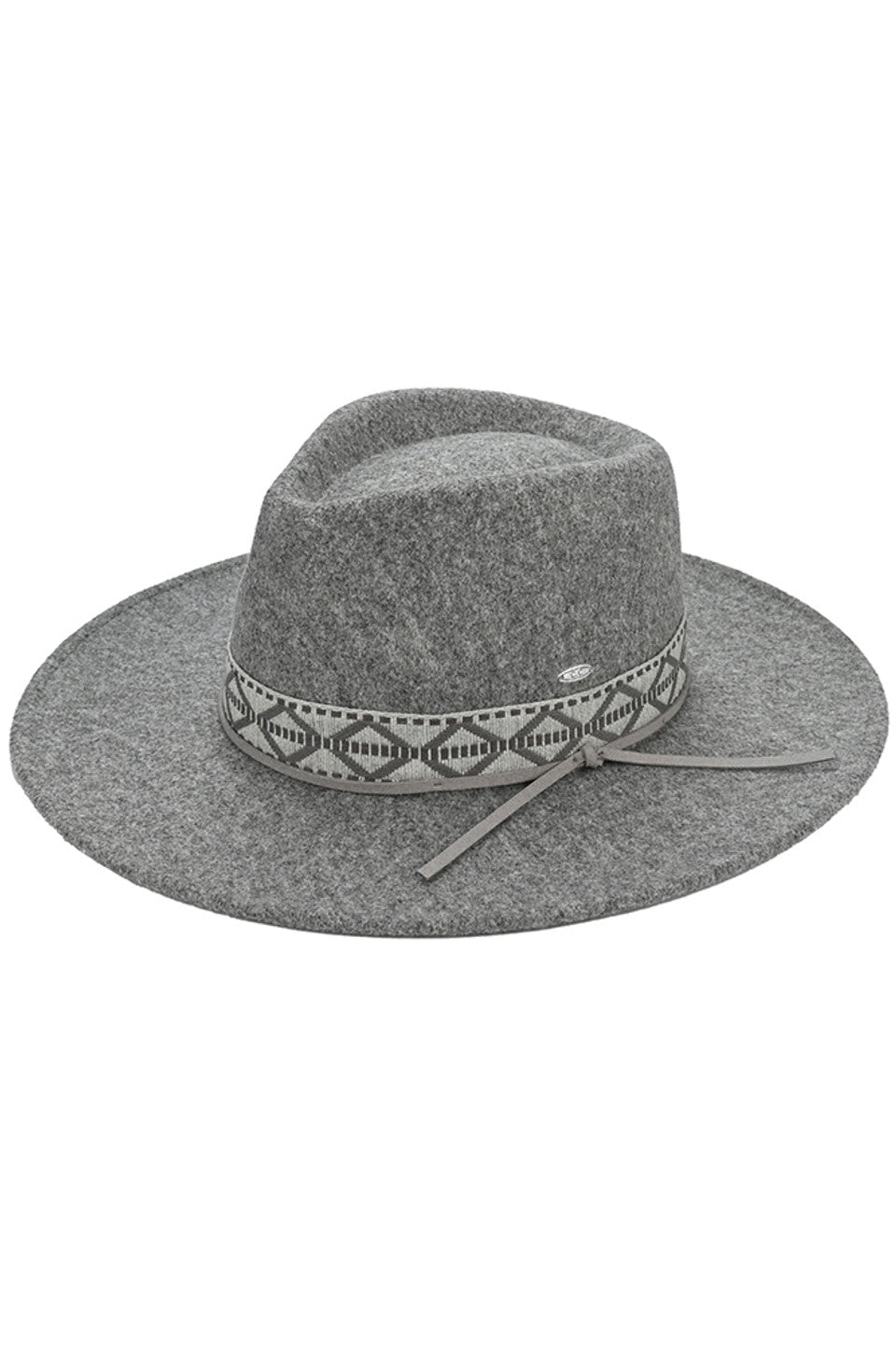 C.C Geometric Trim Band Vegan Felt Panama Hat