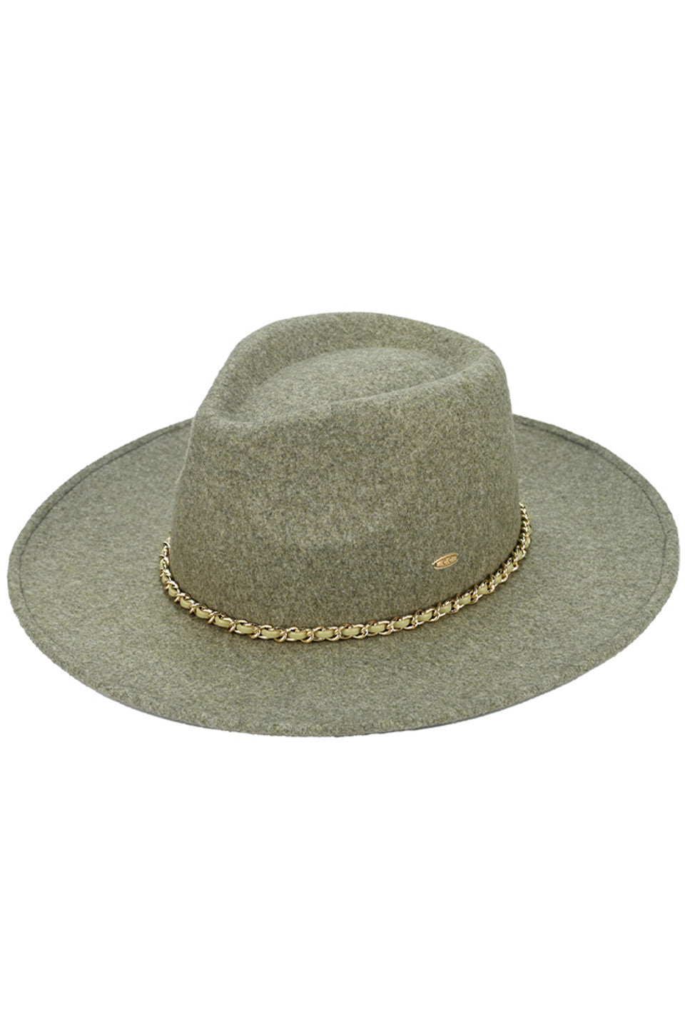 C.C Chain Trim Band Vegan Felt Panama Hat