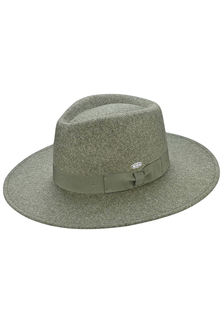 C.C Grosgrain Bow Vegan Felt Panama Hat