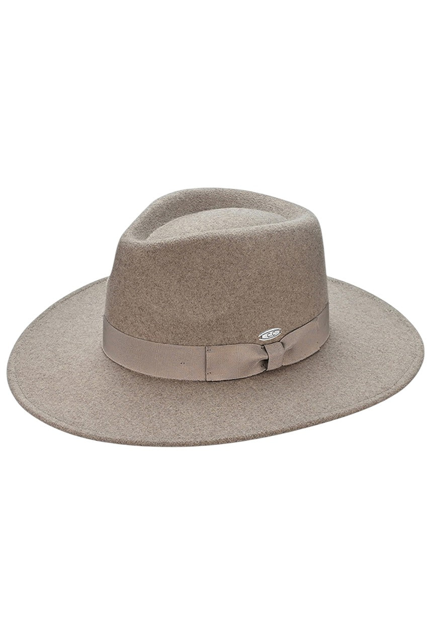 C.C Grosgrain Bow Vegan Felt Panama Hat