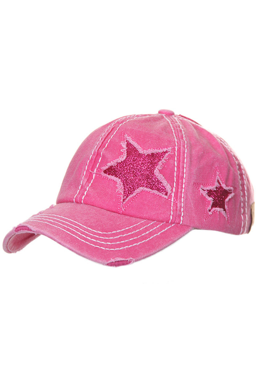 C.C GLITTER STAR BASEBALL PONYCAP