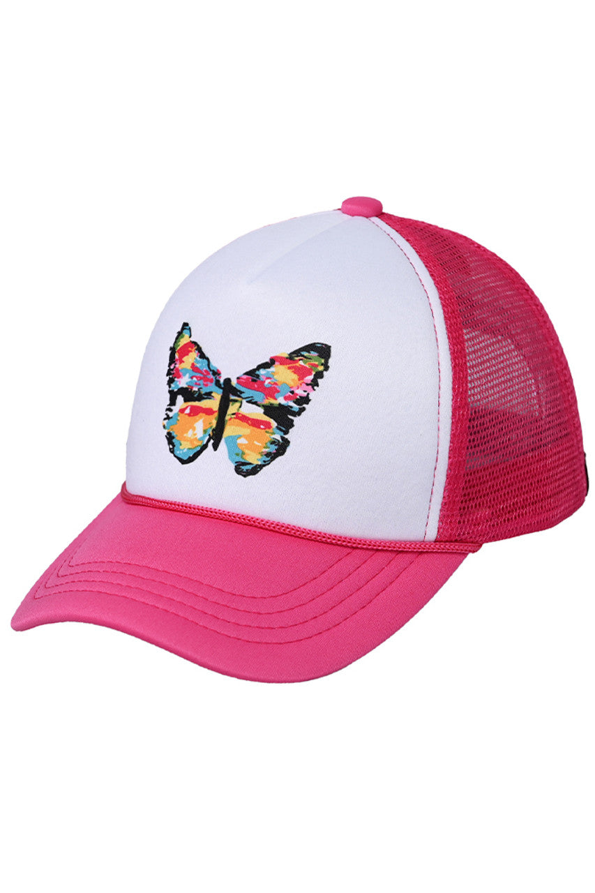 C.C Hand Painted Abstract Butterfly Trucker Cap