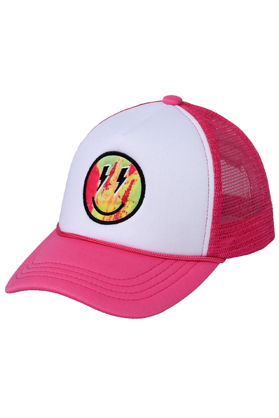 C.C Lightning Bolt Eyes Smiley Face Trucker Cap