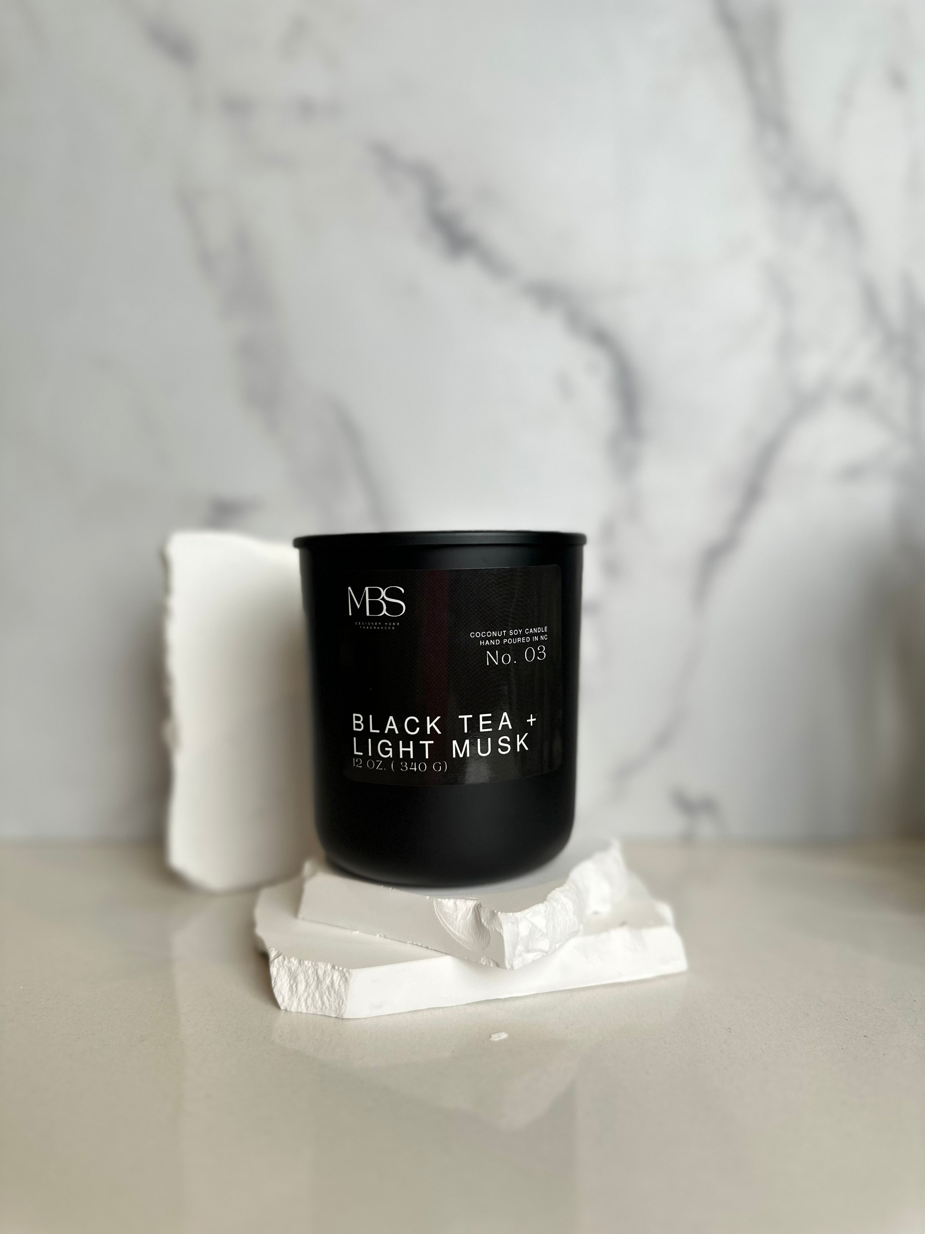 Black Tea + Light Musk  | 12oz Candle