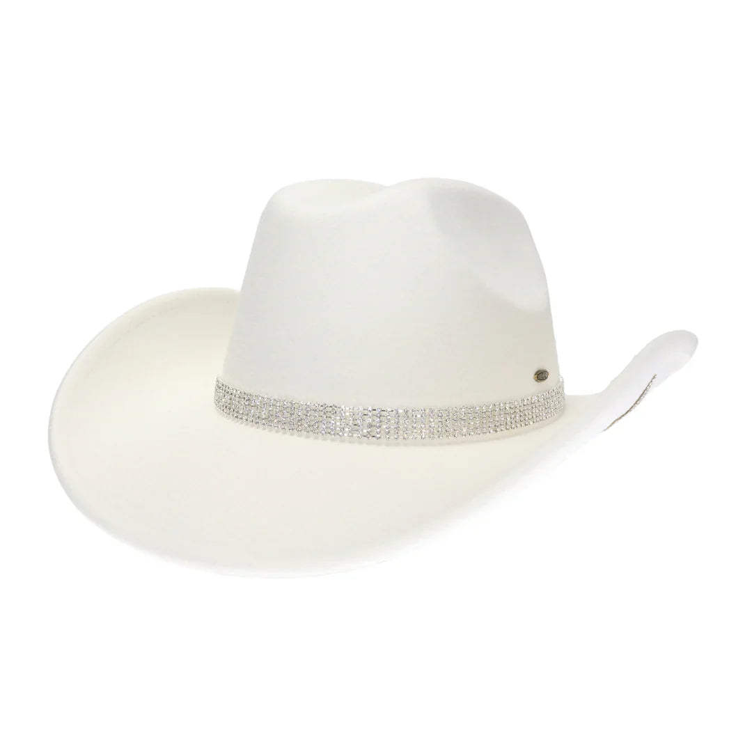 C.C American Flag Theme Star Stone Vegan Felt Cowboy Hat