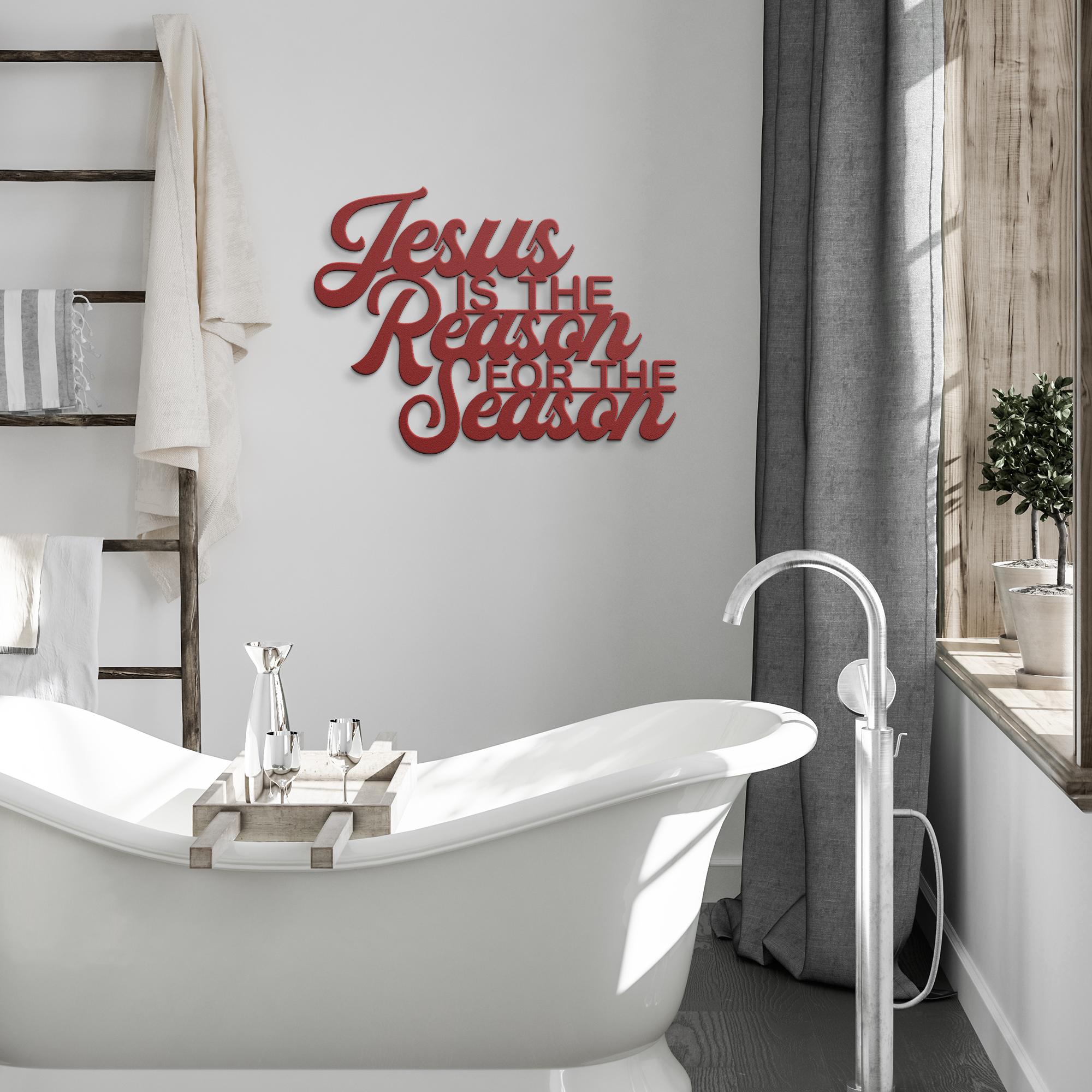 Jesus Is the Reason for the Season – Christmas Metal Wall Sign - 5 Colors & 6 Sizes!