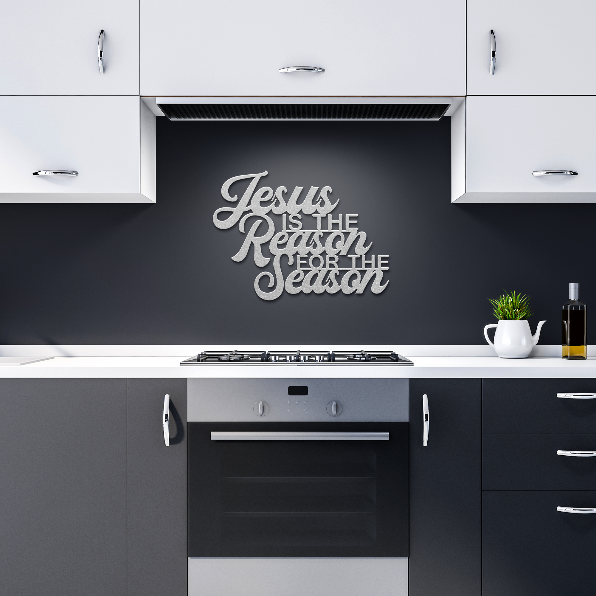 Jesus Is the Reason for the Season – Christmas Metal Wall Sign - 5 Colors & 6 Sizes!