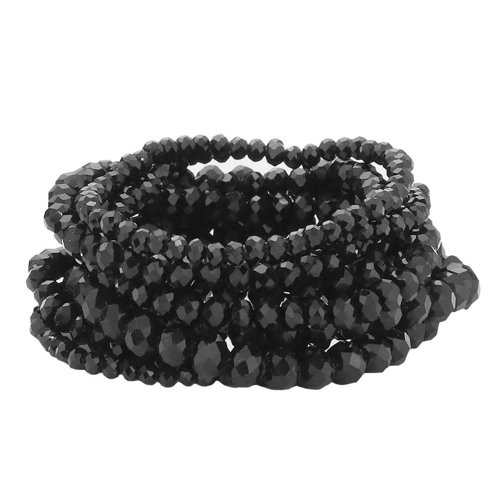 9PCS Faceted Bead Stretch Bracelets