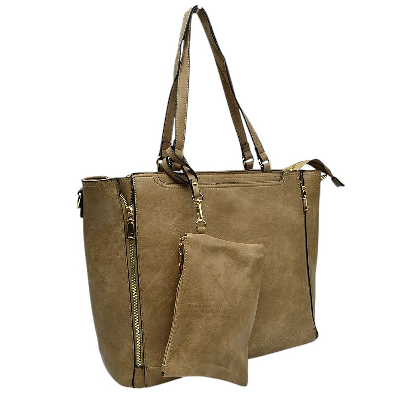 3 in 1 Side Zipper Women's Tote Handbag set