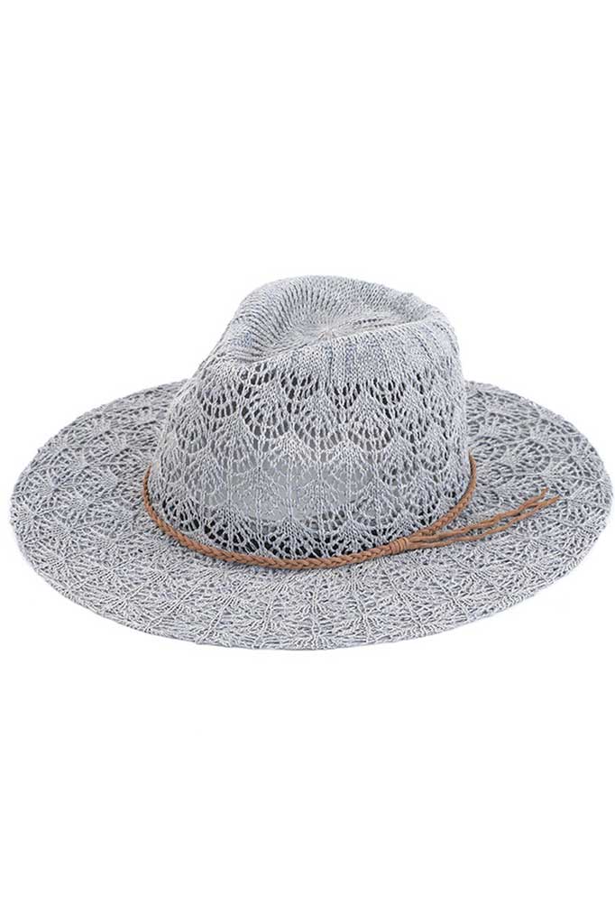 C.C Horseshoe Lace Knitting Trim Band Panama Hat