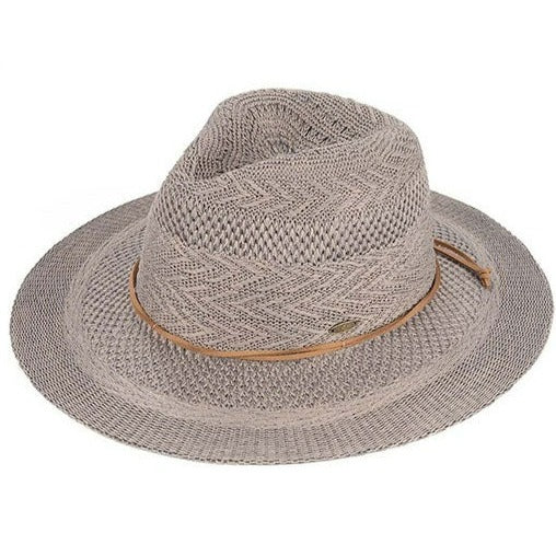 C.C Multi Pattern Suede String Band Panama Hat