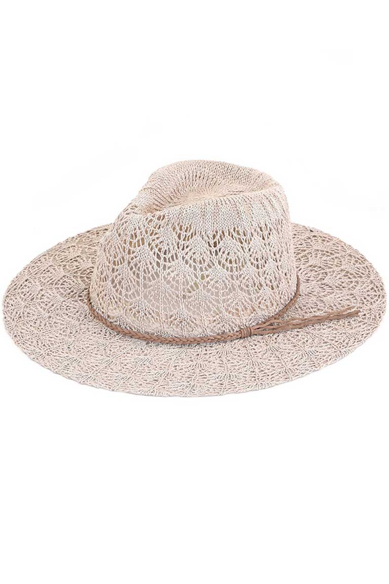 C.C Horseshoe Lace Knitting Trim Band Panama Hat