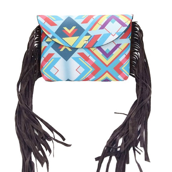 Boho Patterned Faux Leather Fanny Pack Crossbody Belt Bag