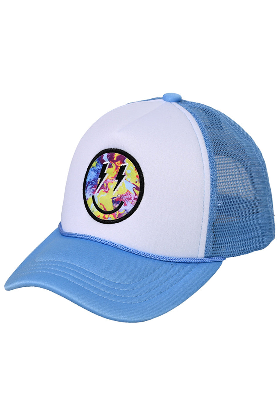 C.C Lightning Bolt Eyes Smiley Face Trucker Cap