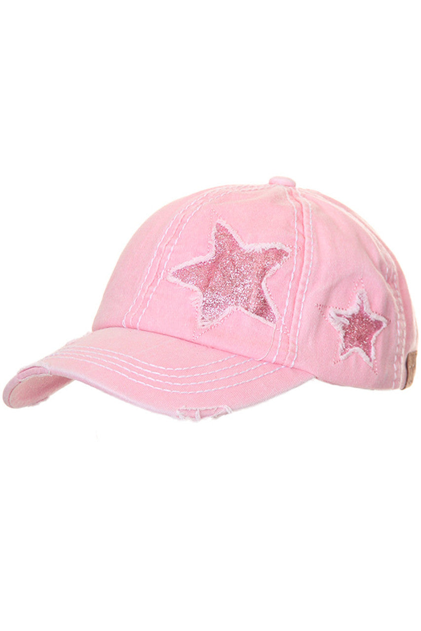 C.C GLITTER STAR BASEBALL PONYCAP