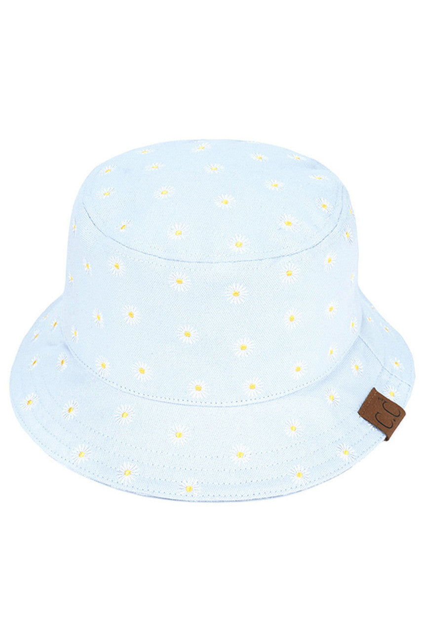 C.C Daisy Embroidered Cotton Canvas Bucket Hat