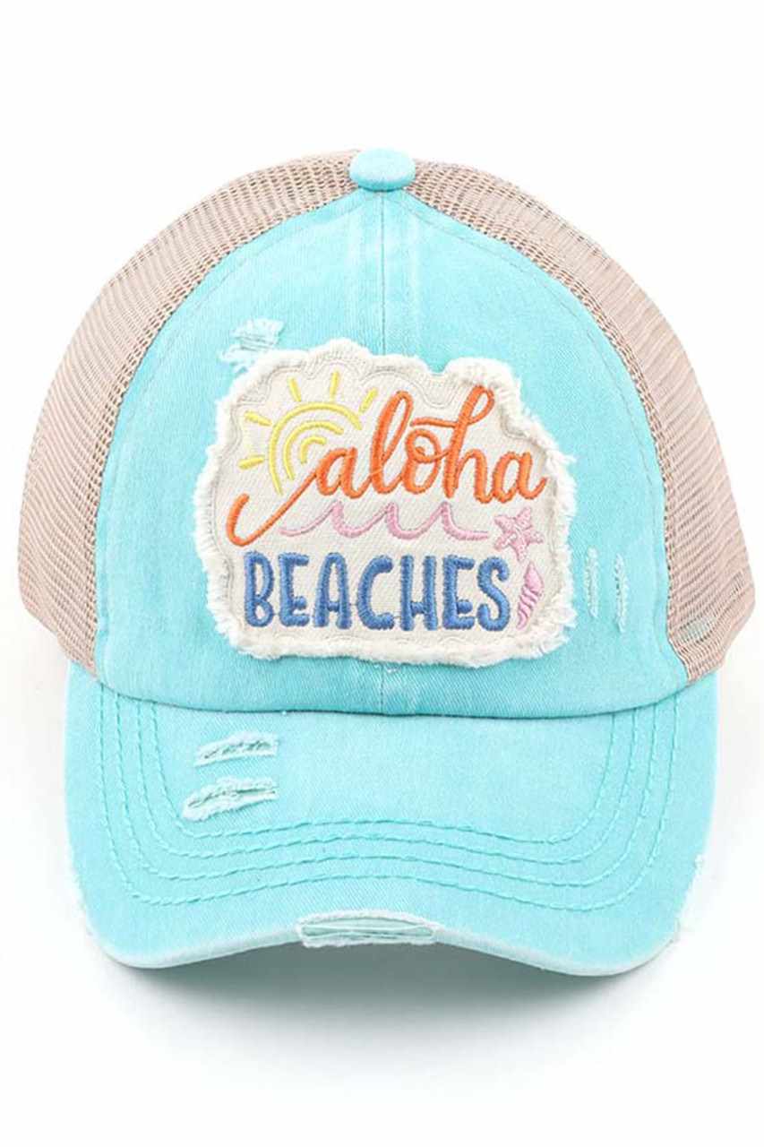 C.C DISTRESSED ALOHA BEACHES PATCH PONYCAP